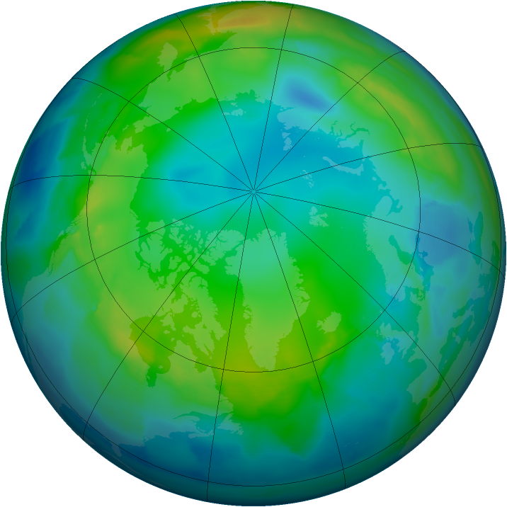 Arctic ozone map for 23 November 2011